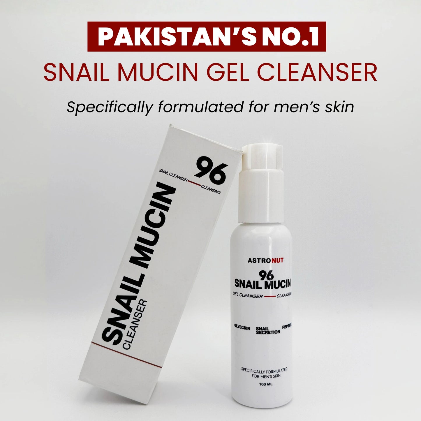 Astronut Men’s Snail Mucin Cleansing Face Wash – Deep Clean, Hydrate & Defend Skin