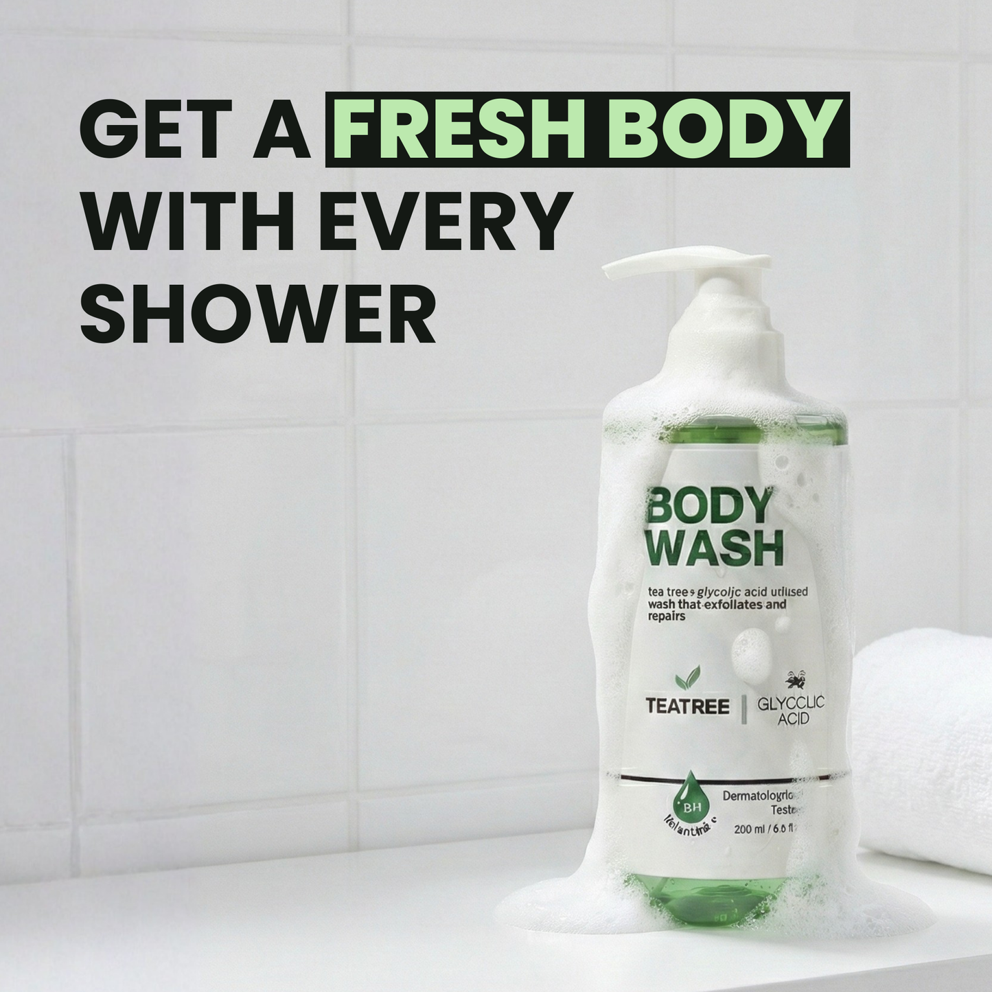 Tea Tree + Glycolic Acid Refreshing Body Wash