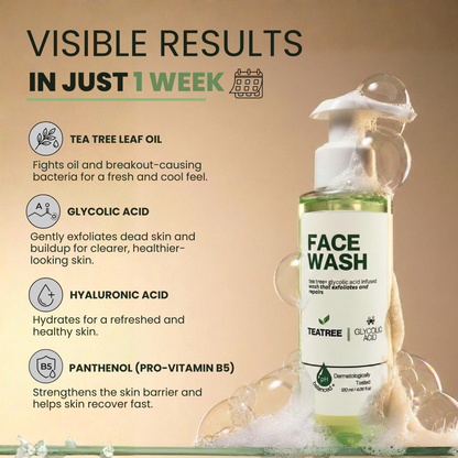 Tea Tree + Glycolic Acid Clarifying Face Wash
