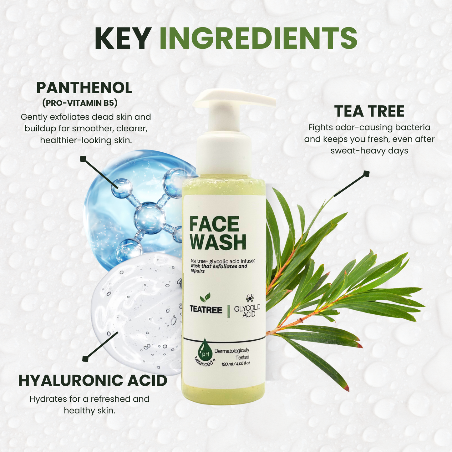 Tea Tree + Glycolic Acid Clarifying Face Wash
