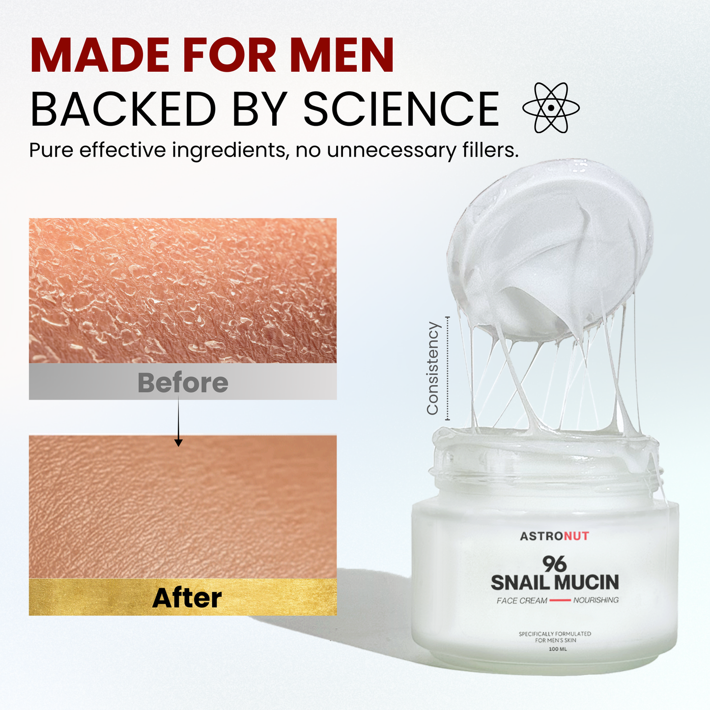 Astronut Men’s Snail Mucin Face Cream – Hydrate, Repair & Protect Against Aging