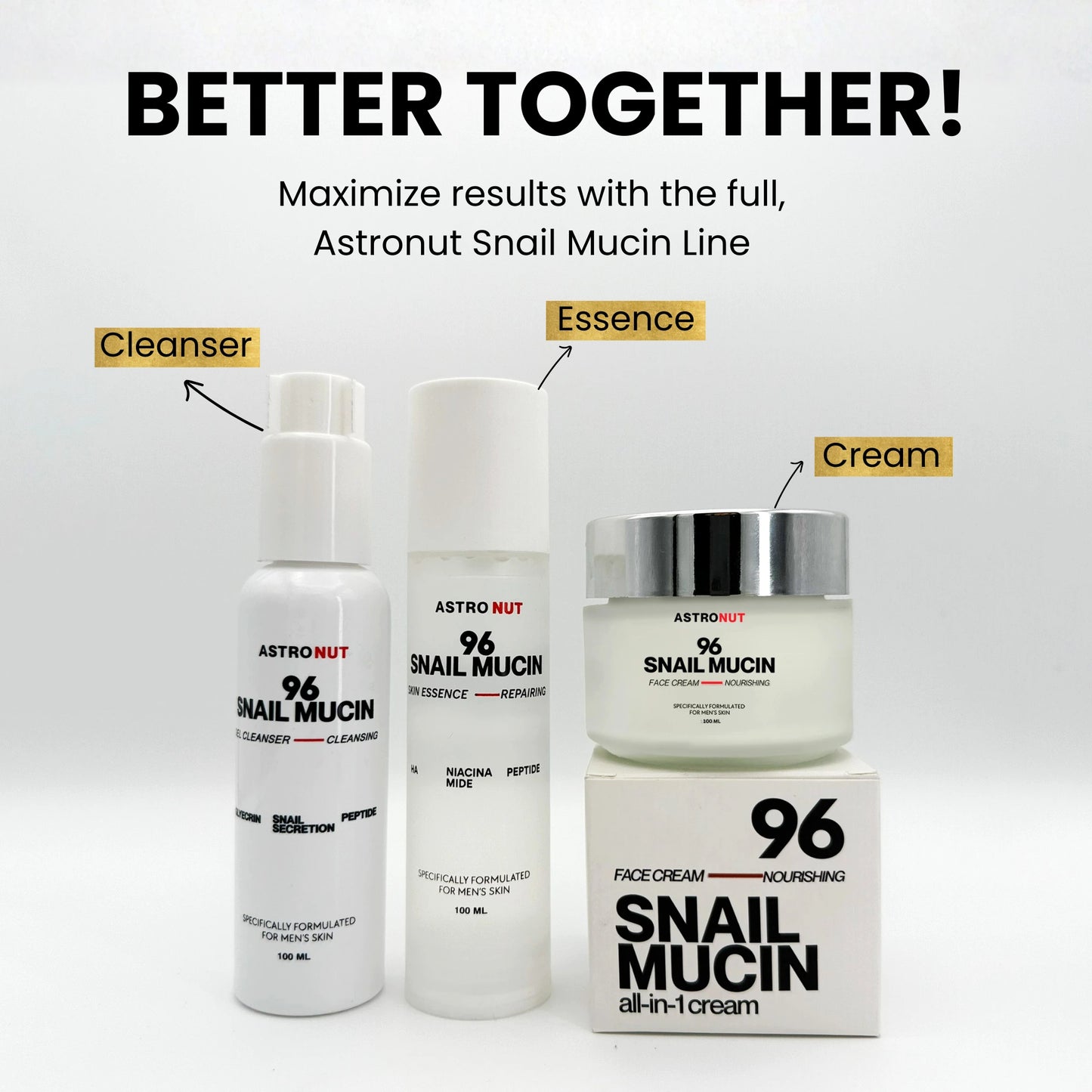 Astronut Men’s Snail Mucin Face Cream – Hydrate, Repair & Protect Against Aging