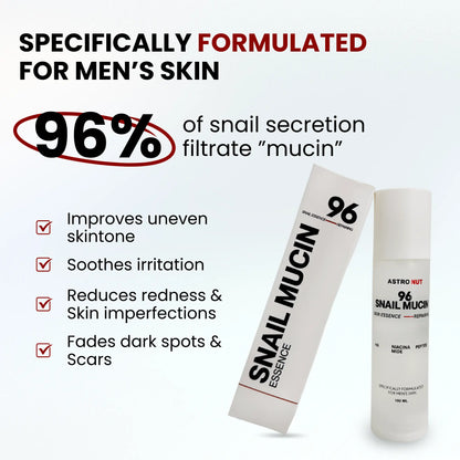 Astronut Men’s Snail Mucin Essence – Repair, Even Skin Tone & Shield From Pollution