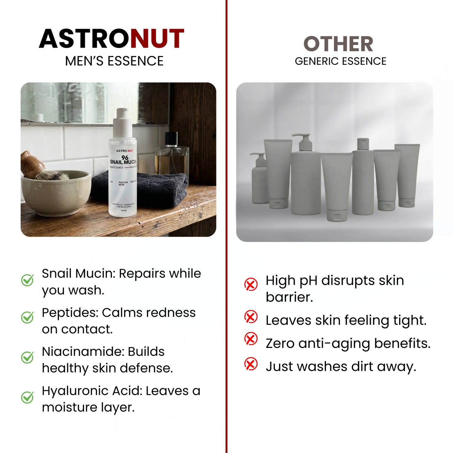 Astronut Men’s Snail Mucin Essence – Repair, Even Skin Tone & Shield From Pollution