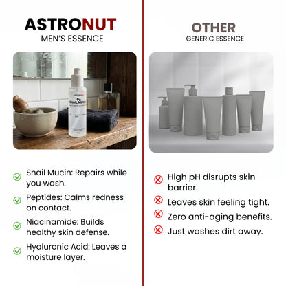 Astronut Men’s Snail Mucin Essence – Repair, Even Skin Tone & Shield From Pollution