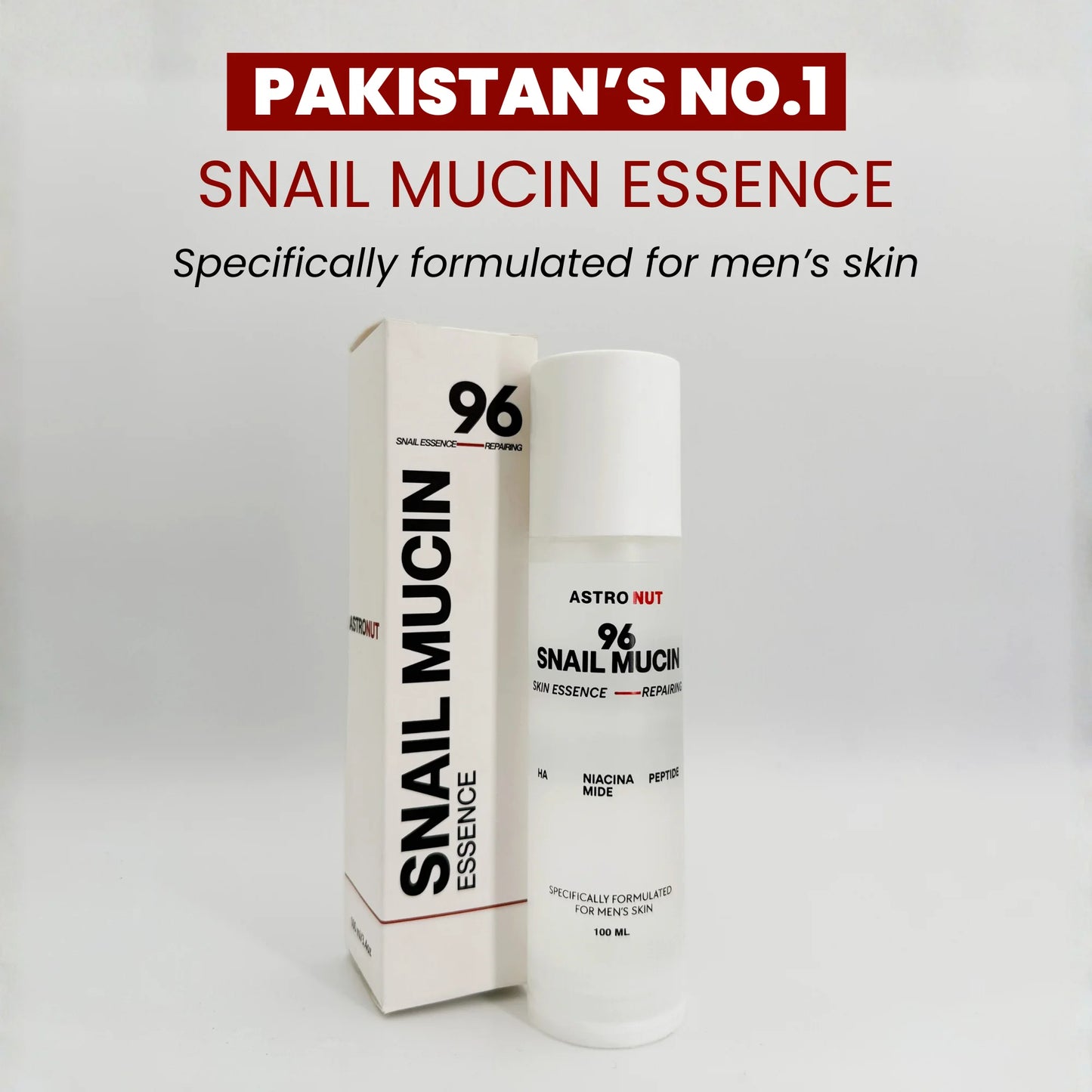 Astronut Men’s Snail Mucin Essence – Repair, Even Skin Tone & Shield From Pollution
