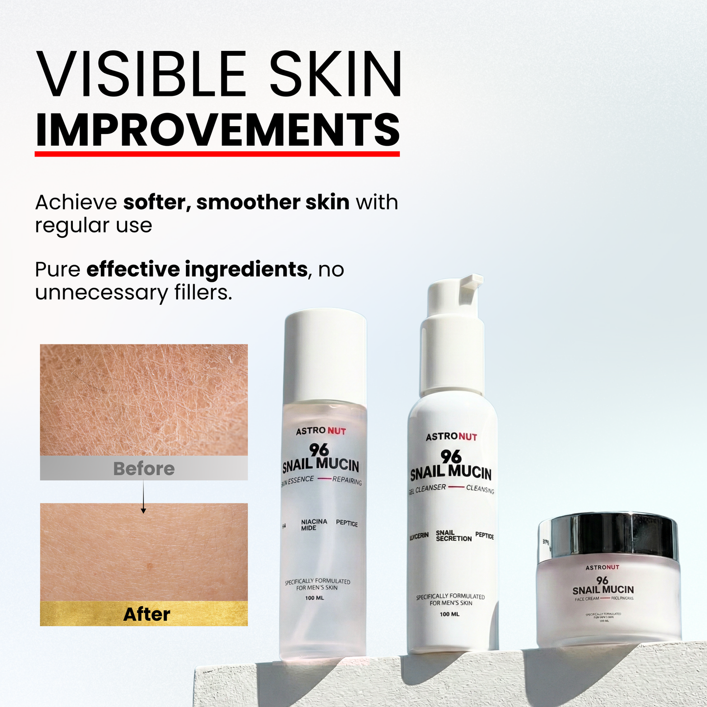 Snail Repair Complete Skincare Range – Cleanser + Essence + Cream