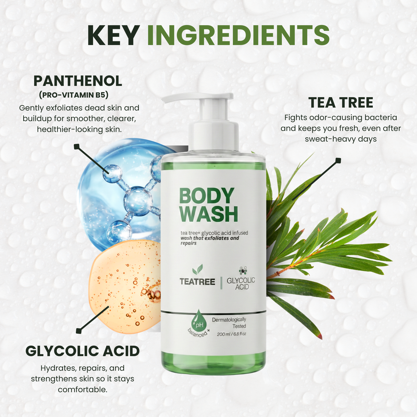 Tea Tree + Glycolic Acid Refreshing Body Wash