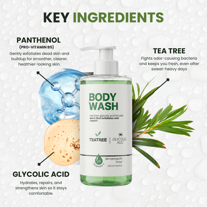Tea Tree + Glycolic Acid Refreshing Body Wash