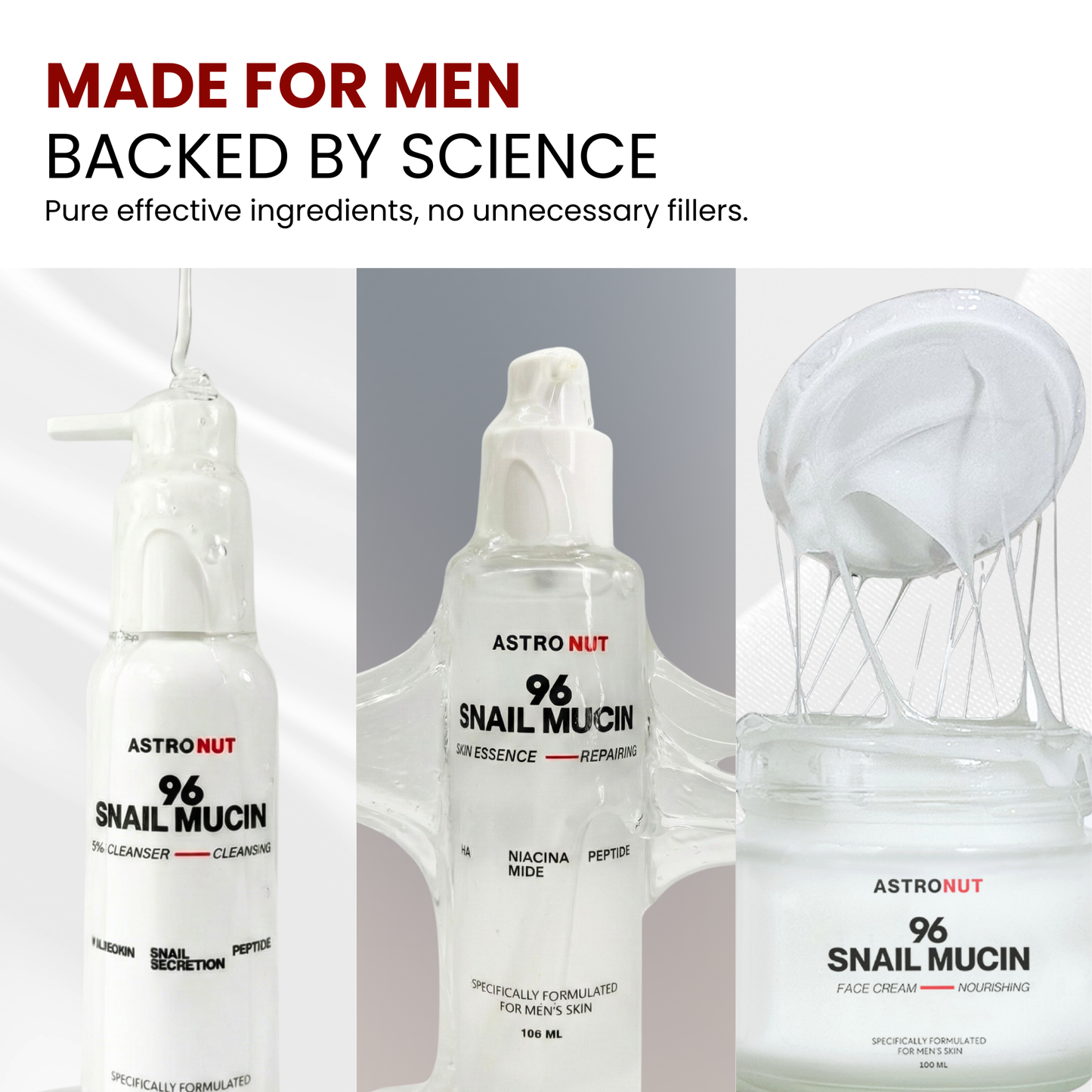 Snail Repair Complete Skincare Range – Cleanser + Essence + Cream